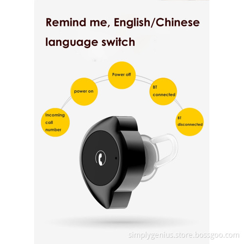in-ear stereo sound bluetooth headset for huawei oppo apple